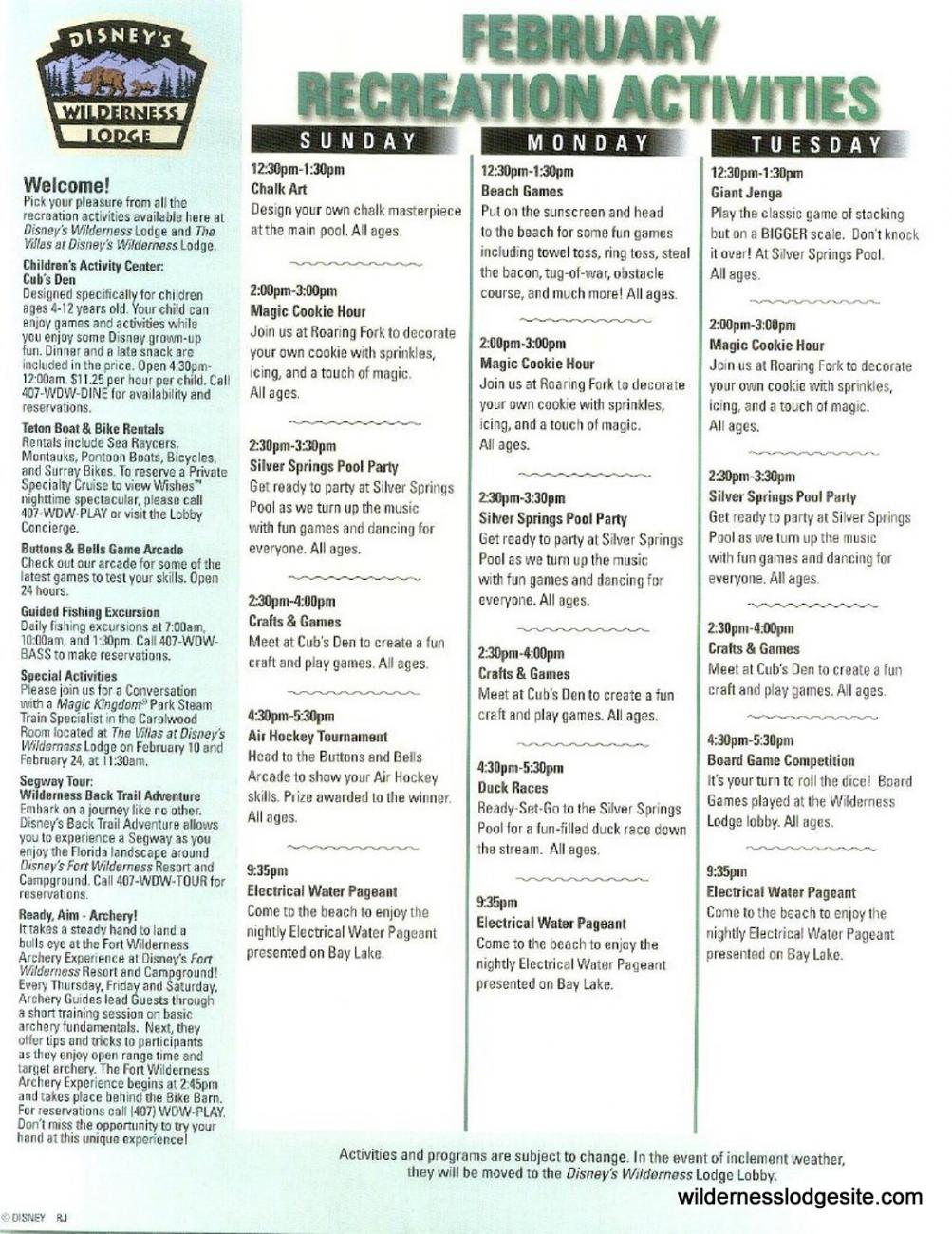 Sample Activities Side 1
