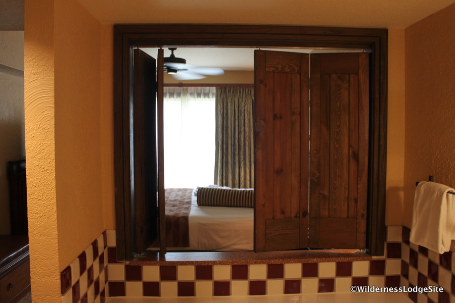 Looking out into bedroom