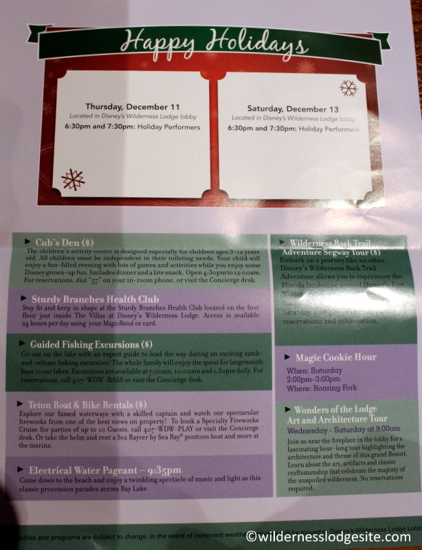 Wilderness Lodge Activity Sheet p. 2 December 2014