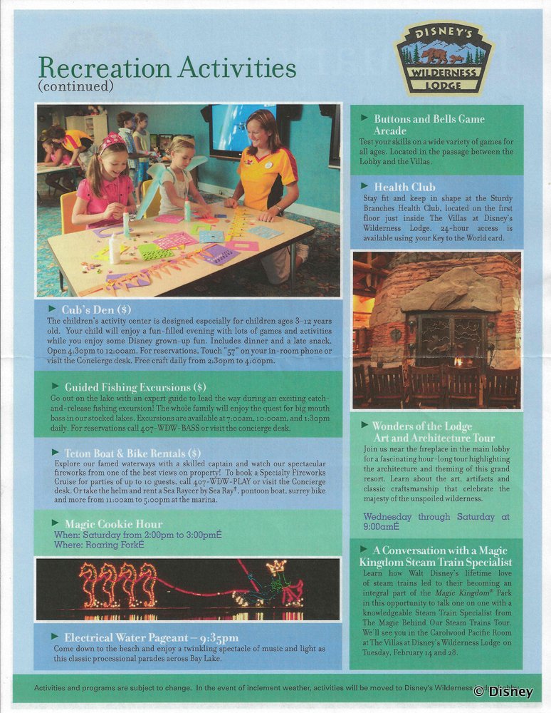 Feb 2012 Recreational Activities